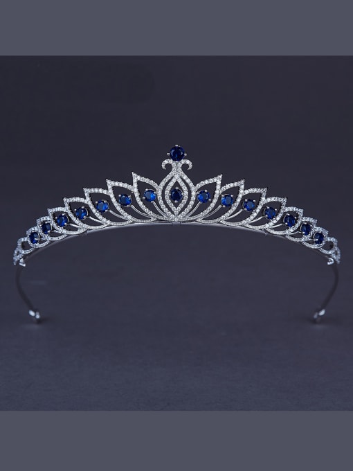 Bride Talk Model No TR15067BL Platinum Plated Zircon Navy Wedding Crown