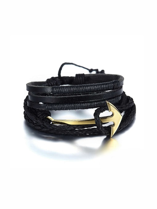 Hand OMI Fashion Zinc Alloy Leather Bracelet