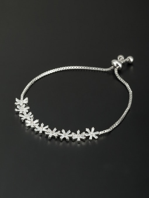 Cubic Y80 Flower style with Platinum Plated Zircon Bracelet 0