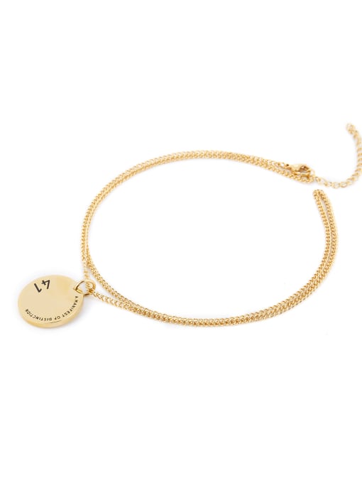 David Wa Gold Round necklace with Gold Plated Titanium 0