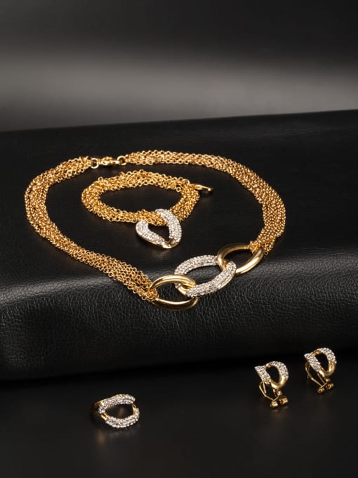 Sophie chain style with Gold Plated Zinc Alloy Rhinestone 4 Pieces Set 0