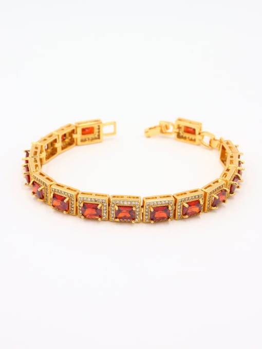 MING BOUTIQUE Square style with Gold Plated Copper Zircon Bangl 0