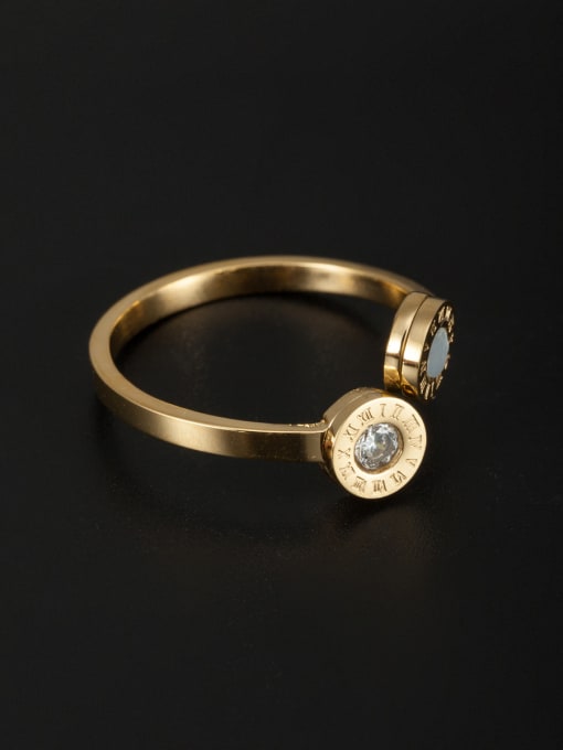 Jennifer Kou New design Stainless steel Rhinestone Ring in Gold color 6-8#