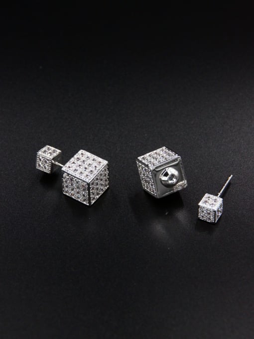 LB RAIDER Model No 1000000754 New design Platinum Plated Zircon Studs stud Earring in White color 0