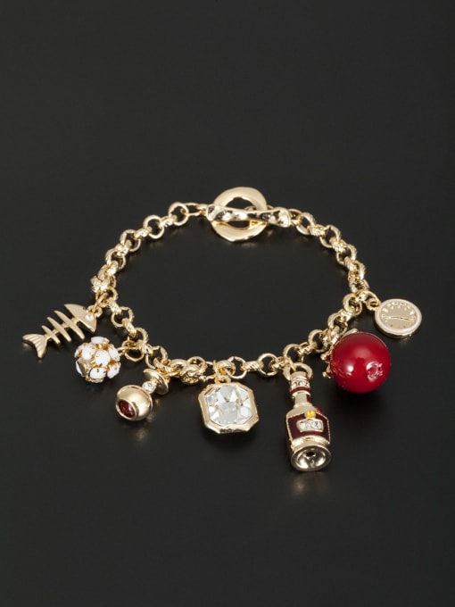 Lauren Mei Gold Plated Round Zircon White Bracelet