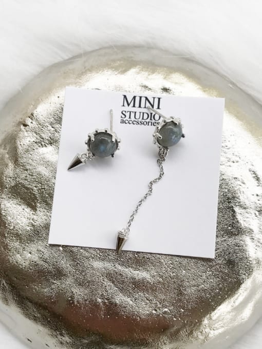MINI STUDIO The new  Silver Stone Personalized Drop drop Earring with 0