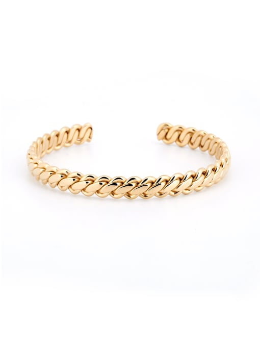 David Wa Gold Plated Titanium Fringe Bangle