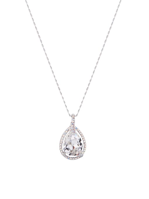 Guurachi The new Platinum Plated Zinc Alloy austrian Crystals chain necklace with White 0