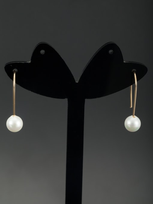 Cubic Y80 A Gold Plated Stylish Pearl Drop drop Earring Of Hook 0
