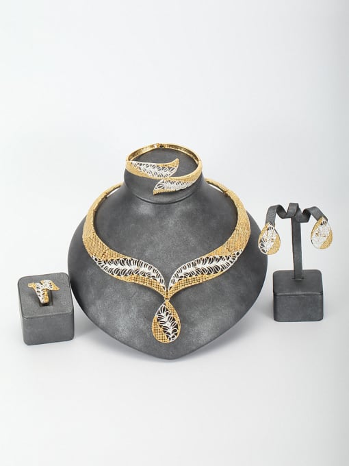 Tabora GODKI Luxury Women Wedding Dubai New design Gold Plated Zinc Alloy  4 Pieces Set in Multicolor color