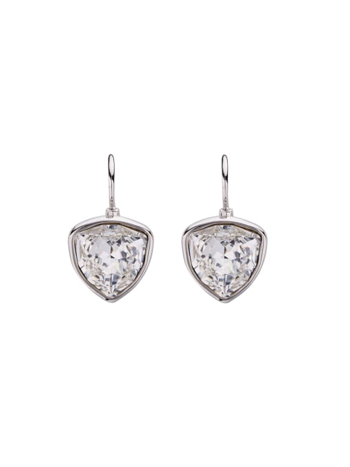 Guurachi Personalized Zinc Alloy White Heart austrian Crystals Drop drop Earring