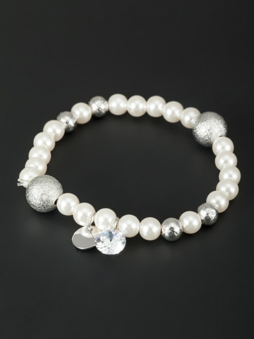 Lauren Mei New design Platinum Plated Pearl Bracelet in White color 0