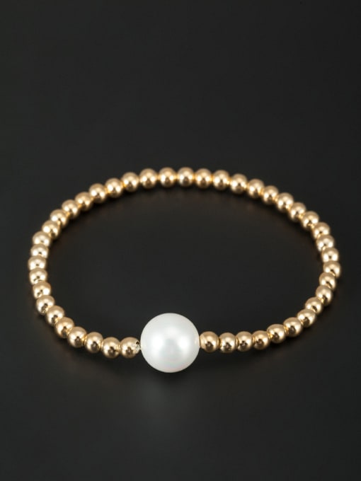 Lauren Mei Blacksmith Made Gold Plated Pearl Round Bracelet 0