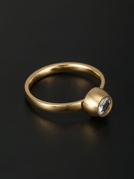 Jennifer Kou Stainless steel Gold Rhinestone Beautiful Ring 6-8# 1