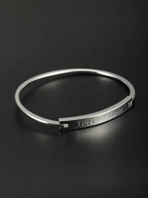 Cubic Y80 White Youself ! Platinum Plated  Bangle 0