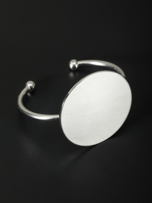 Cubic Y80 Custom White Round Bangle with Platinum Plated
