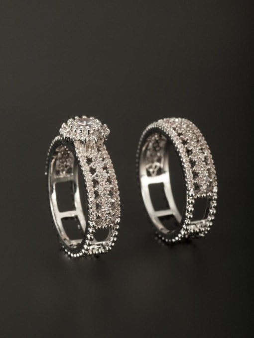 Tabora GODKI Luxury Women Wedding Dubai Platinum Plated Copper Square Zircon White Ring Combination of the ring 0