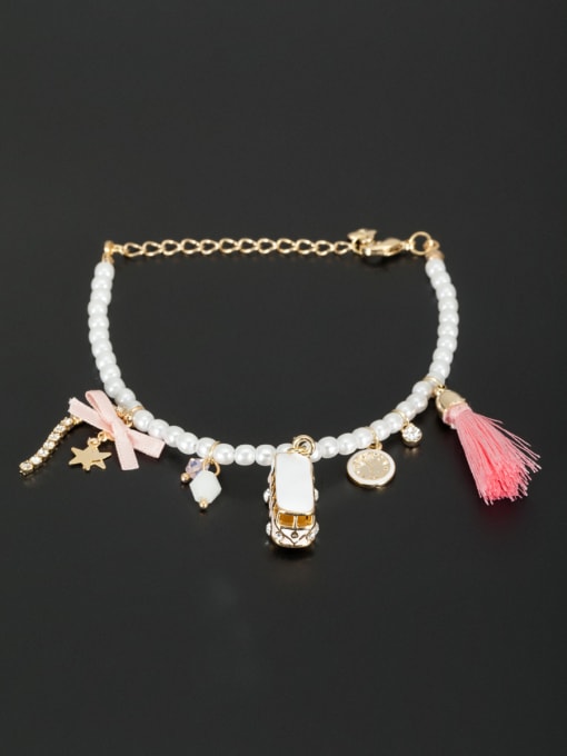 Lauren Mei Custom White Star Bracelet with Gold Plated