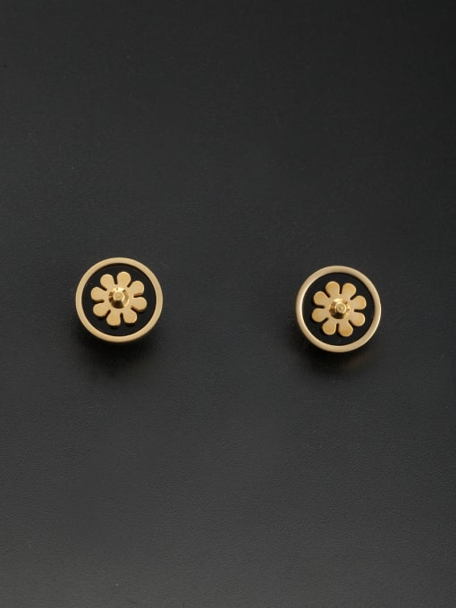 Jennifer Kou Gold Flower Studs stud Earring with Stainless steel 0