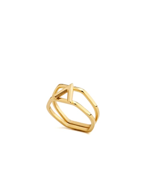 Jennifer Kou The new Gold Plated Stainless steel  Band Stacking Ring with Gold 0