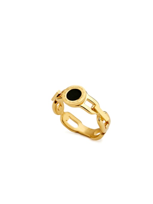 Jennifer Kou Model No 1000003813 Custom Gold chain Band band ring with Gold Plated Stainless steel 0