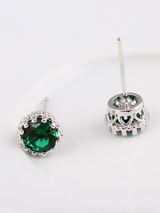 Qing Xing Color Crystal Crown  Quality Zircon stud Earring 0