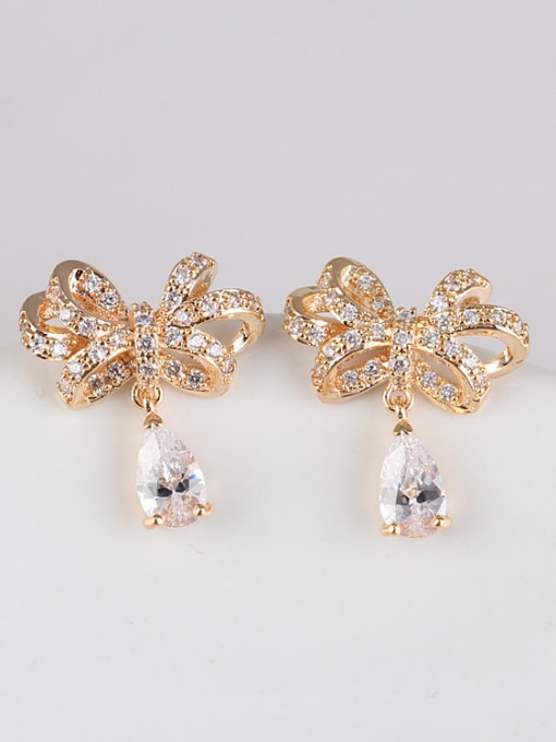Gold 925 Sterling Silver Ear Needles Butterfly  Female Zircon Earearband rings