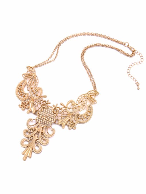 KM Alloy Hollow Flower Shaped Necklace 1