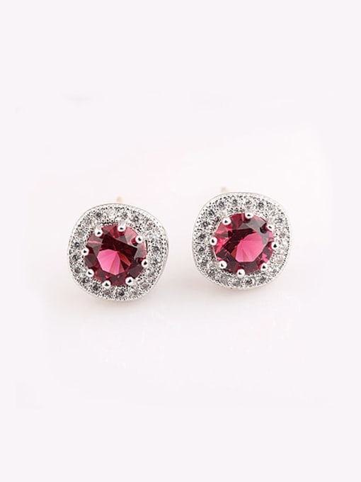 Qing Xing S925 Silver Needle AAA Grade Zircon Inlaid Tang Yan With The Earings 0