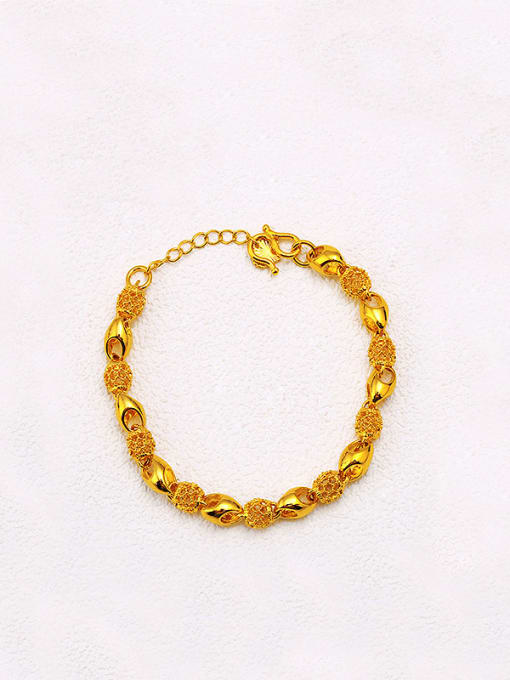 XP Copper 24K Gold Plated Pierced Geometric Bracelet