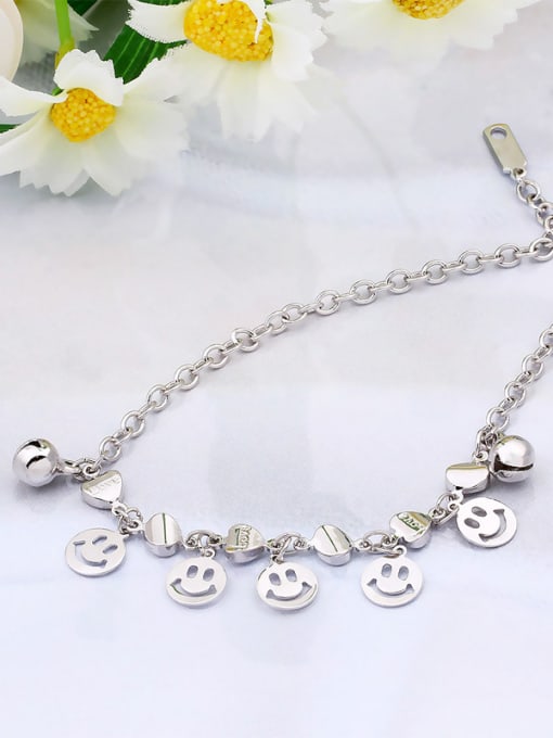 XP Copper Alloy White Gold Plated Love Bell Women Anklet 2