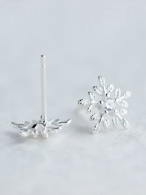 Rosh S925 Silver Fashion Snowflake Stud cuff earring 0