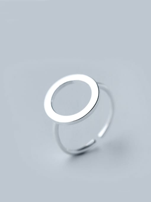 Rosh S925 Silve Simple Round Opening Signet Ring 0