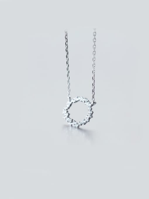 Rosh S925 Silver White Gold Plated Sweet Shining Necklace