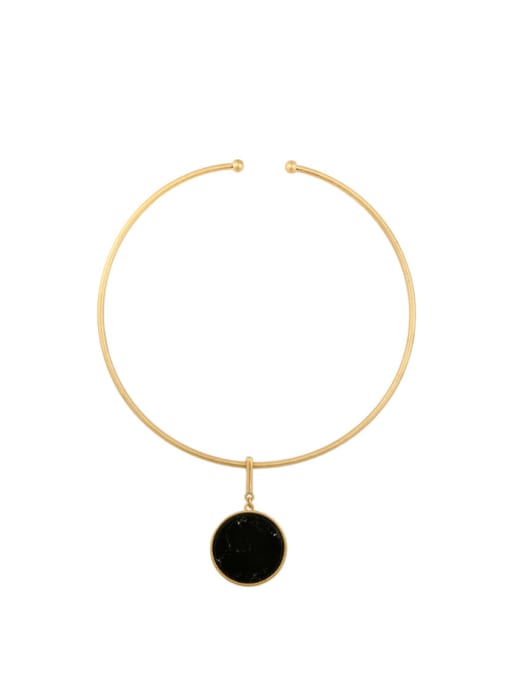 KM Simple Round Artificial Stones Necklace 0