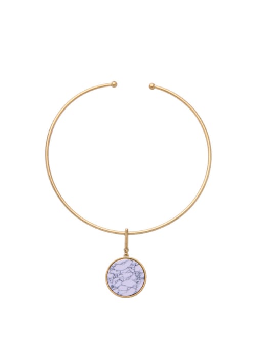 KM Simple Round Artificial Stones Necklace 1