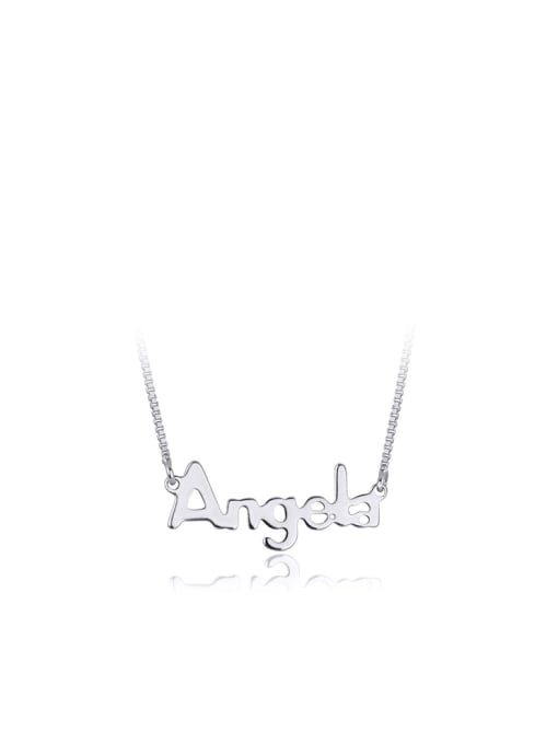 XP Copper Alloy White Gold Plated Simple style Letter Necklace 0