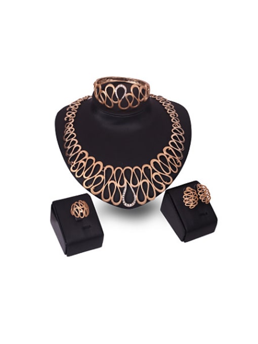 BESTIE Alloy Imitation-gold Plated Fashion Hollow Irregular shape Four Pieces Jewelry Set 0