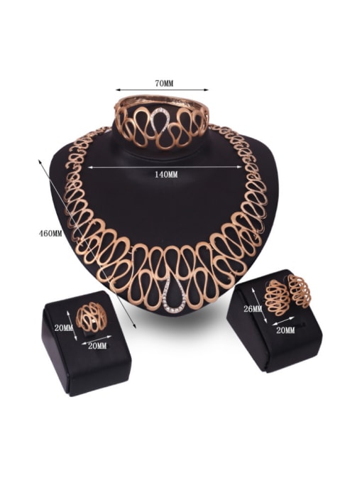BESTIE Alloy Imitation-gold Plated Fashion Hollow Irregular shape Four Pieces Jewelry Set 2