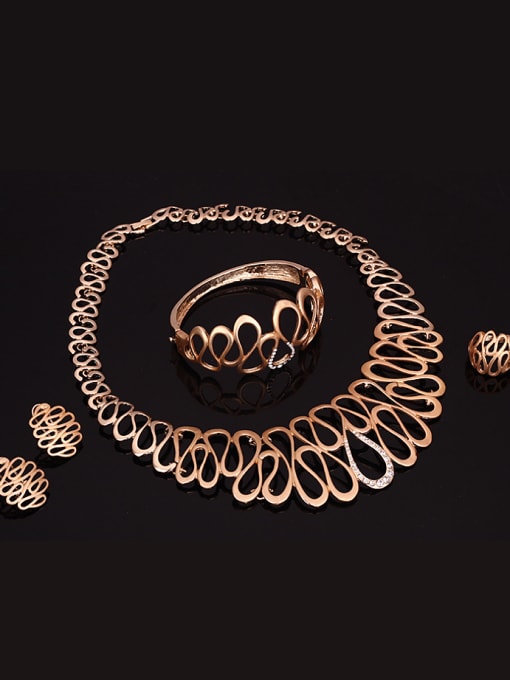 BESTIE Alloy Imitation-gold Plated Fashion Hollow Irregular shape Four Pieces Jewelry Set 1