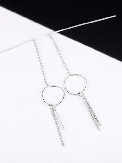 Peng Yuan Fashion Geometrical Silver Line Earrings 2