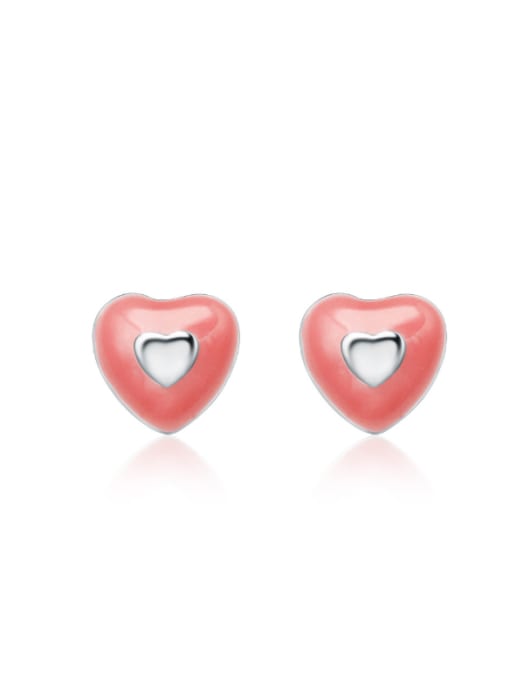 kwan Color Glue Heart-shape Stud Earrings 0