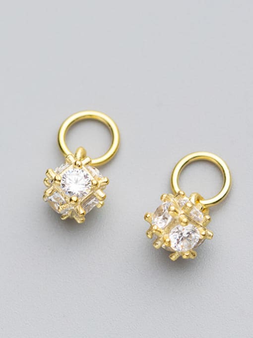FAN 925 Sterling Silver With 18k Gold Plated Delicate Geometric Charms 1