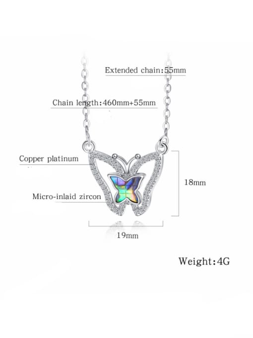 Open Sky Copper With White Gold Plated Fashion Butterfly Necklaces 2