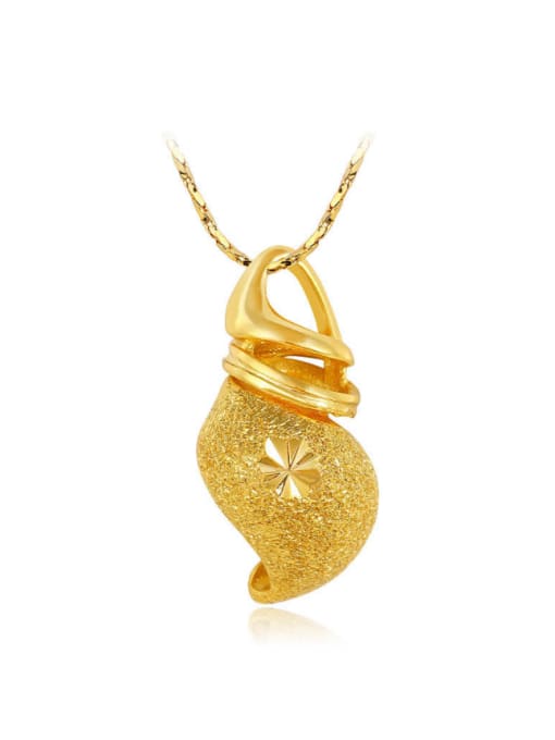 XP Copper Alloy 24K Gold Plated Classical Creative Stamp Women Necklace 0