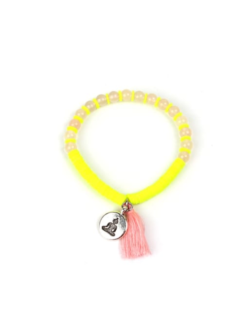 B6038-F Colorful Clay Fashion Crystal Charm Bracelet