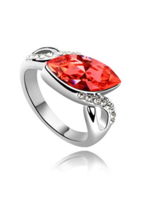 red Fashion Marquise Tiny Cubic austrian Crystals Alloy Ring