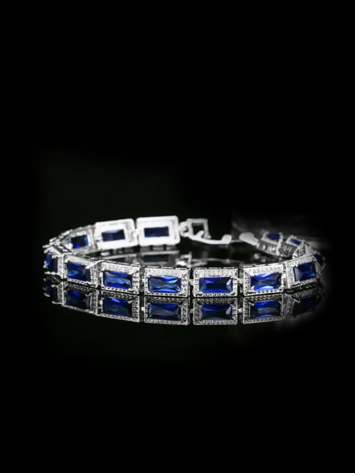 Blue Fashion Rectangle Color Zircons Bracelet
