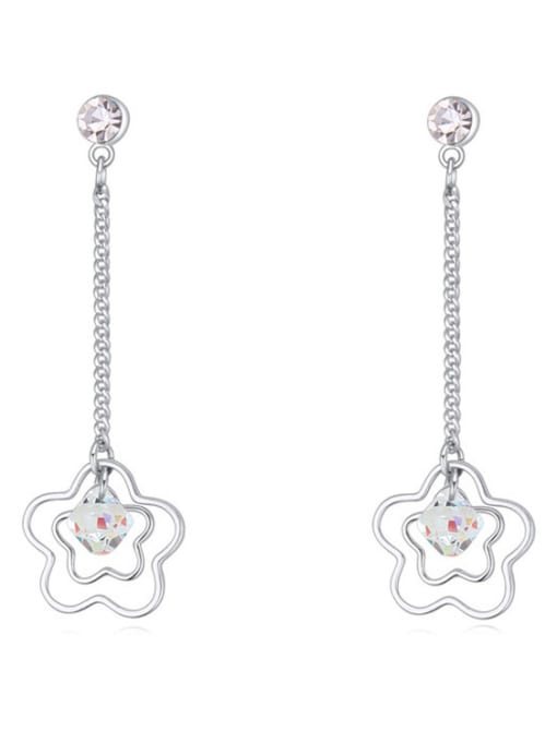 QIANZI Fashion Hollow Flowers Little austrian Crystals Drop Earrings 1