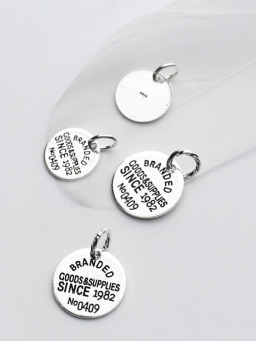 FAN 925 Sterling Silver With Silver Plated Personality Round Charms 3